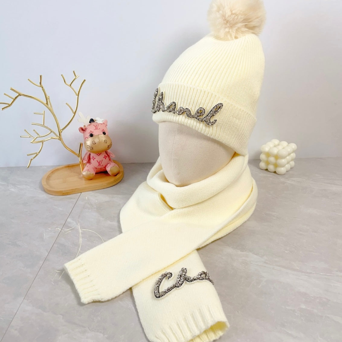 CHANEL BEANIE & SCARF SETS