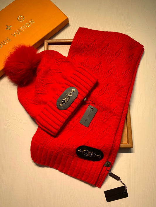 LV BEANIE & SCARF SET