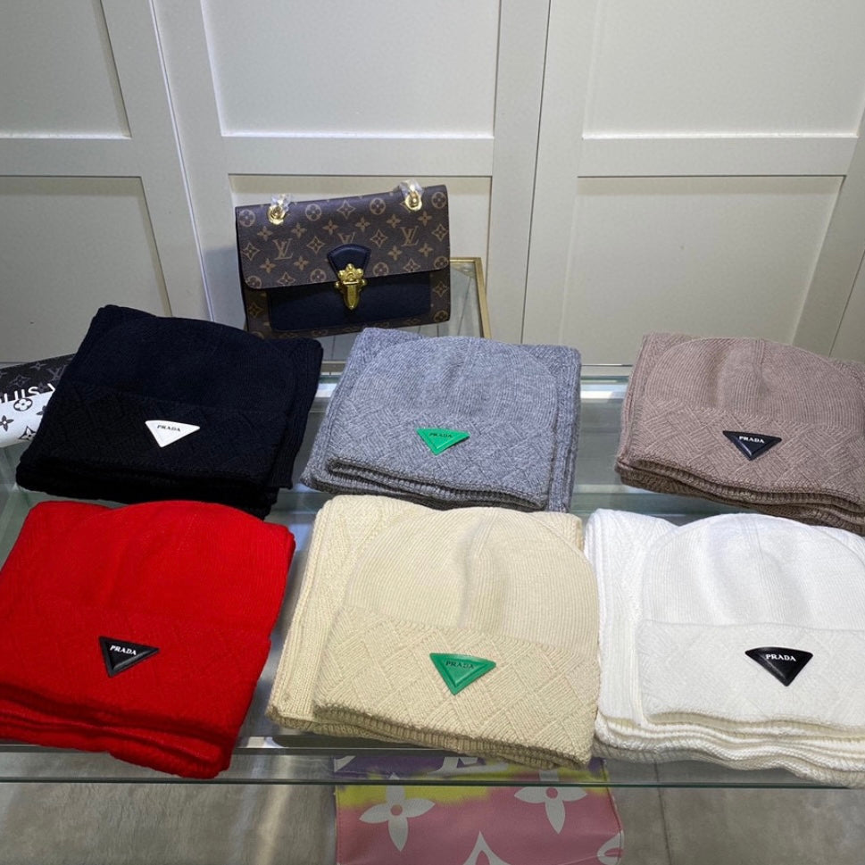 PRADA HAT & SCARF SETS