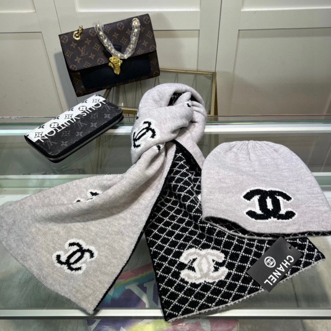 CHANEL BEANIE & SCARF SETS