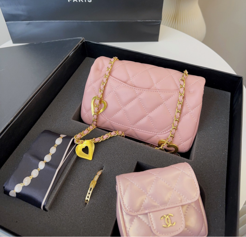 CHANEL BAG SET W/ Bracelet& Silk Scarf