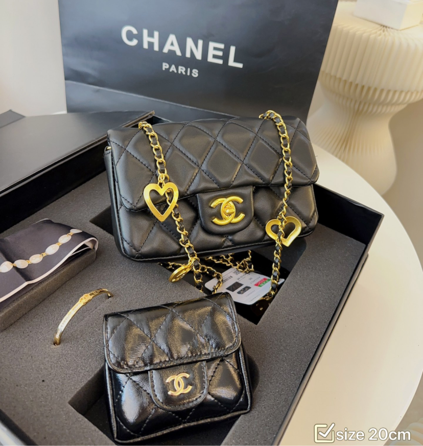 CHANEL BAG SET W/ Bracelet& Silk Scarf