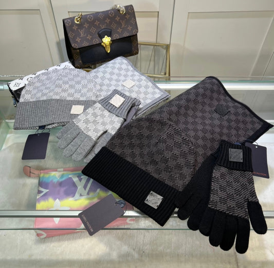 LV BEANIE SCARF & GLOVES SETS