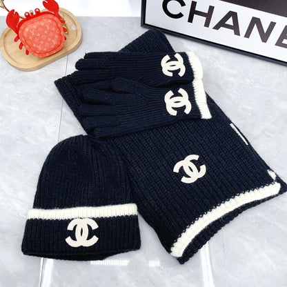 CHANEL BEANIE SCARF & GLOVES SETS