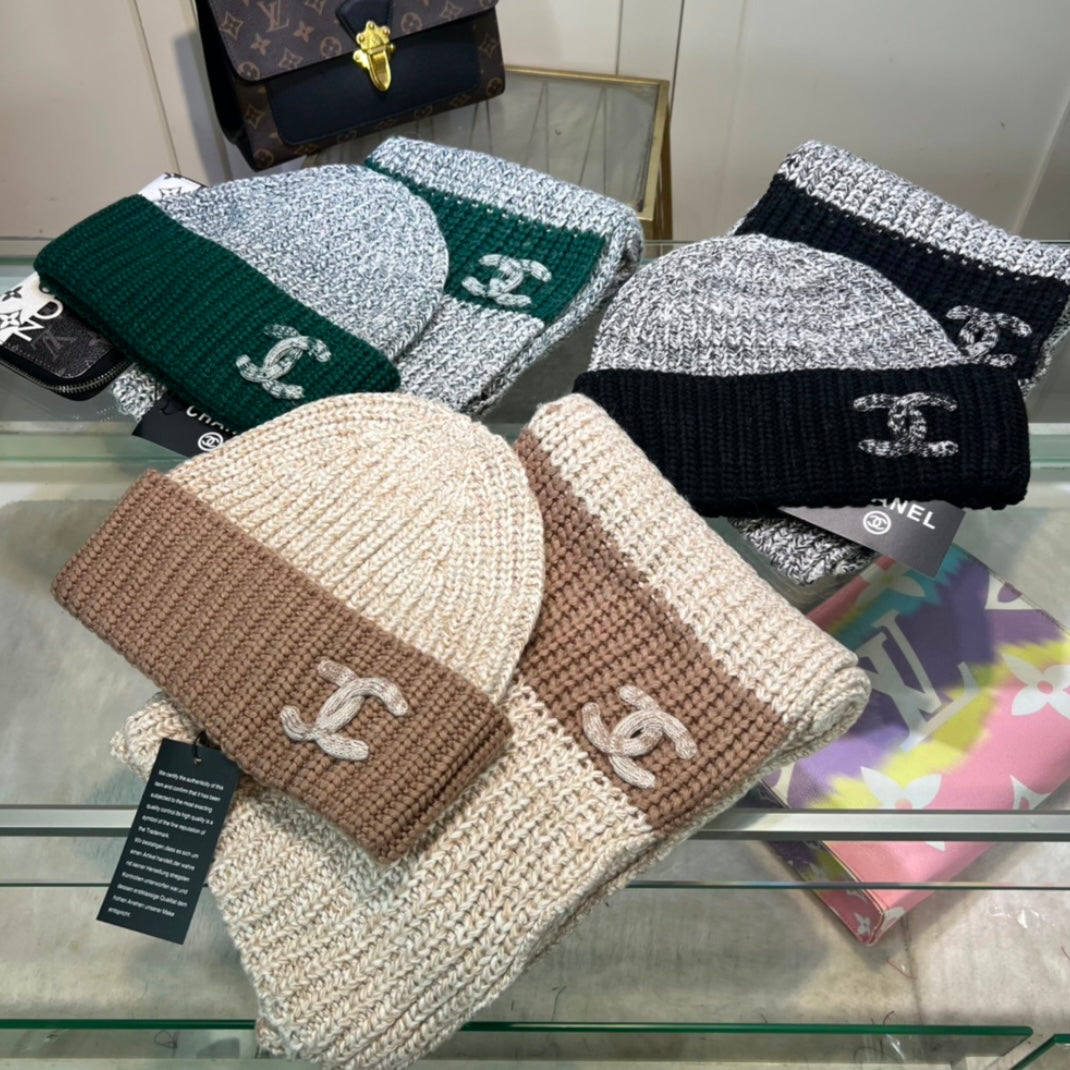 CHANEL BEANIE & SCARF SETS