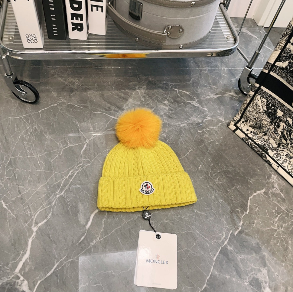 MONCLER BEANIE W/FUR