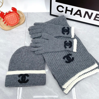 CHANEL BEANIE SCARF & GLOVES SETS