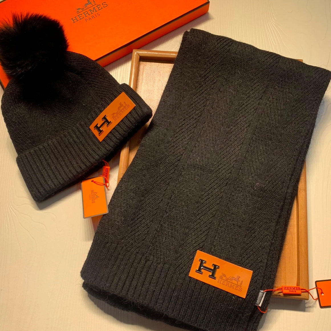 HERMES BEANIE & SCARF SETS